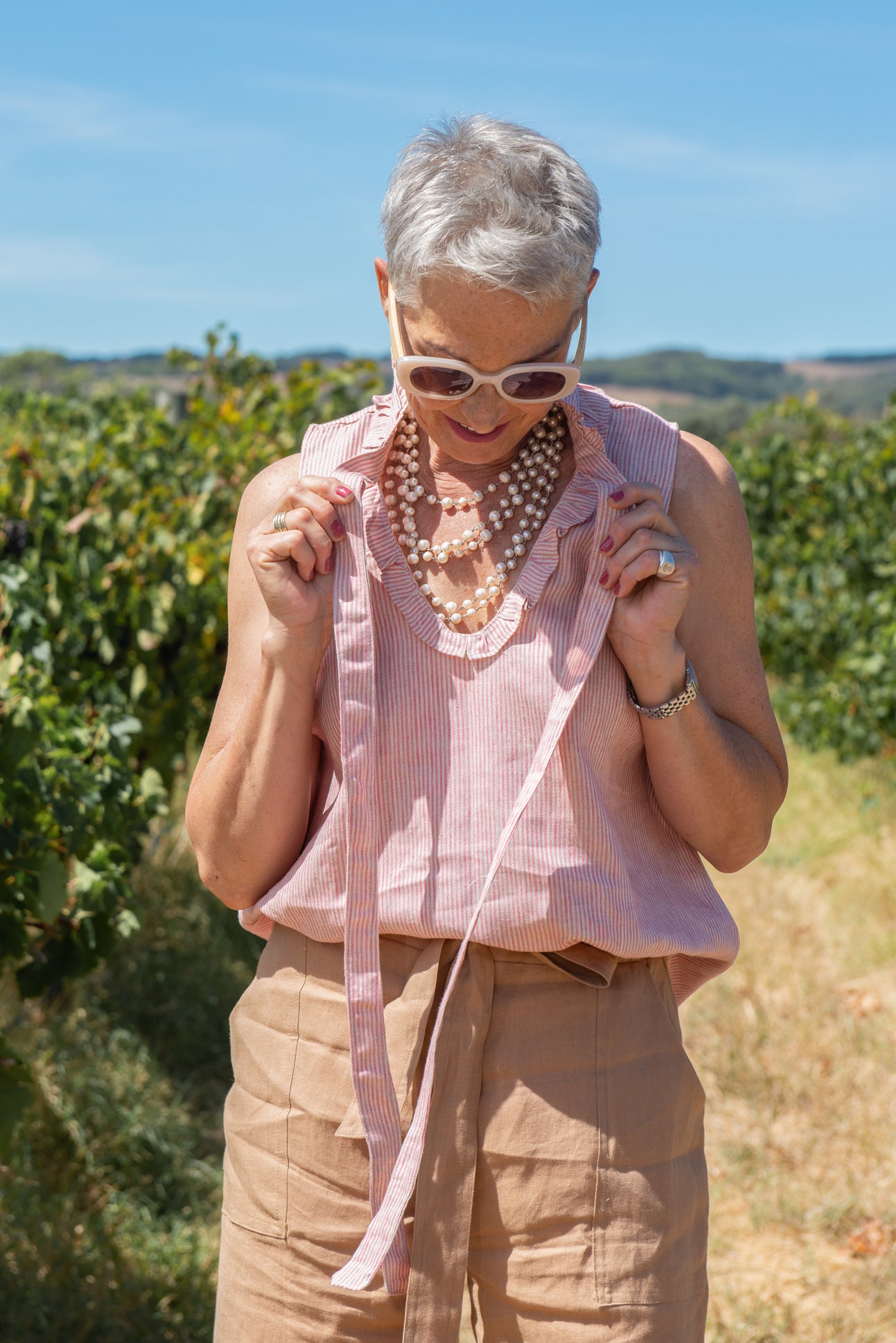 AMALFI Ruffle Tie Top