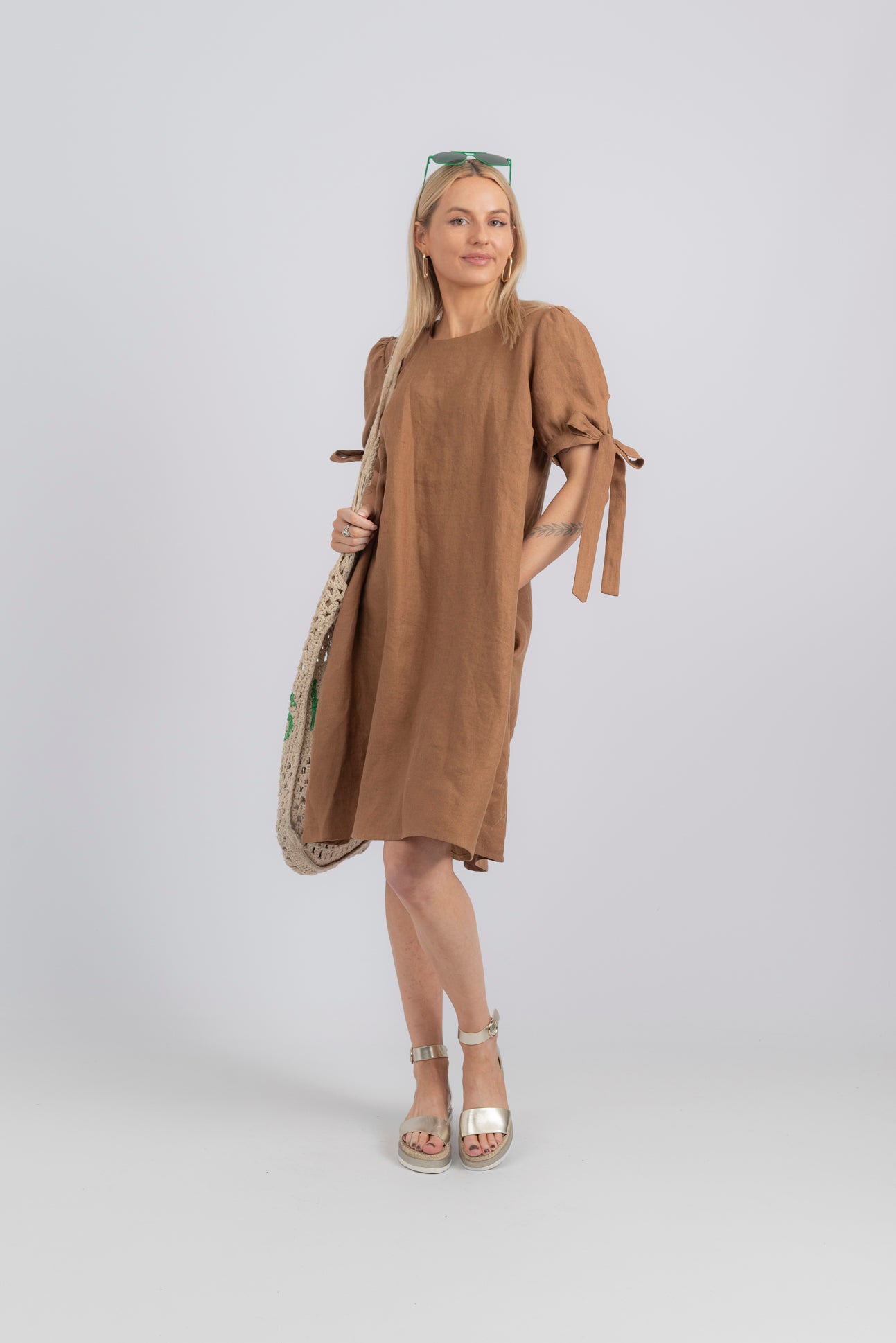 SS23 Earth Bow Sleeve Dress