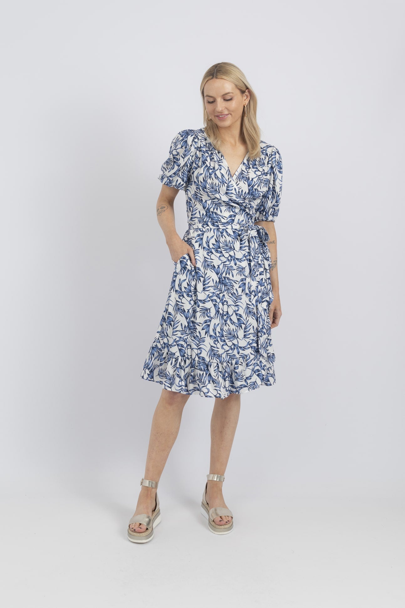 SS23 Azure Short Wrap Dress