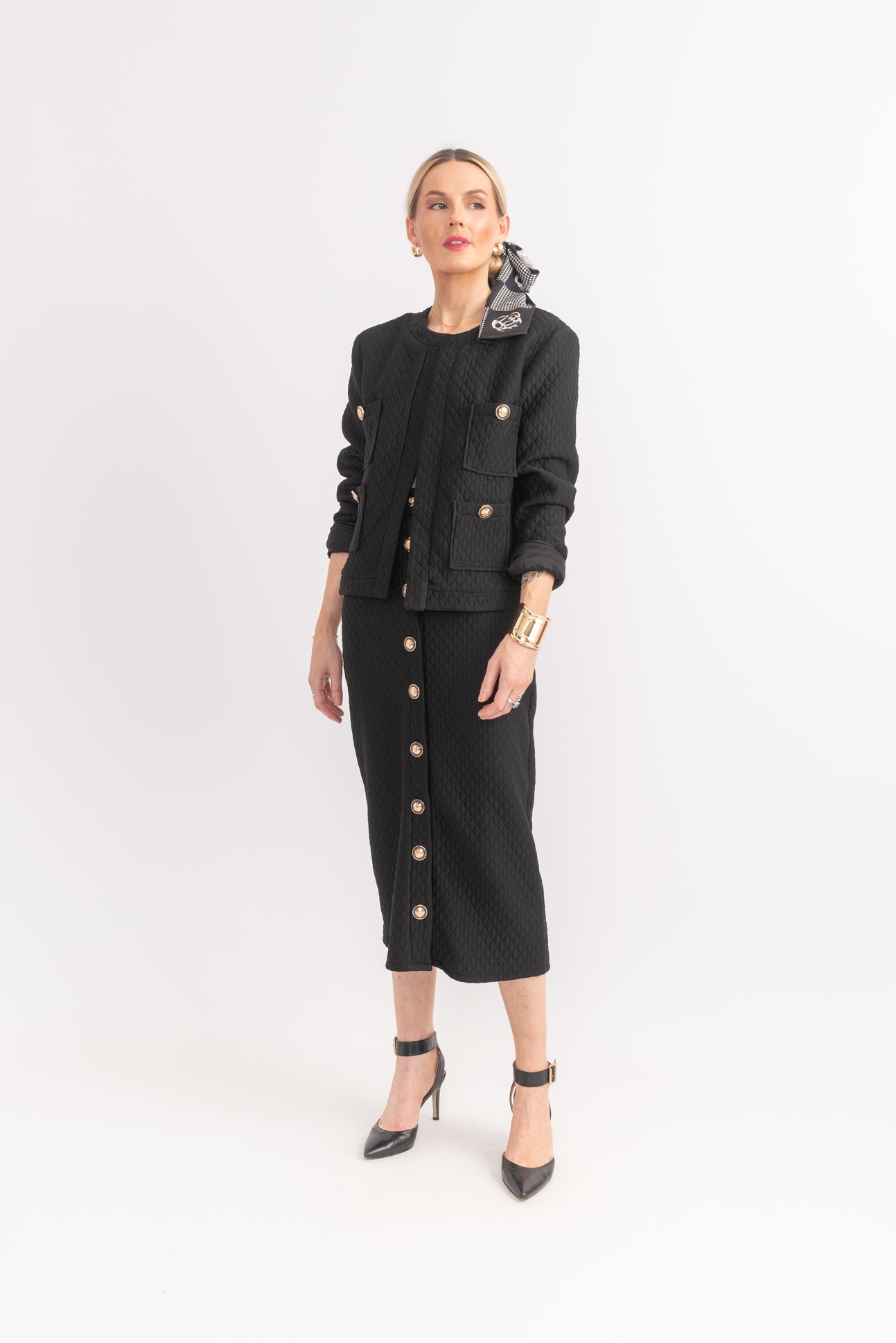 PARIS Button Through Straight Skirt
