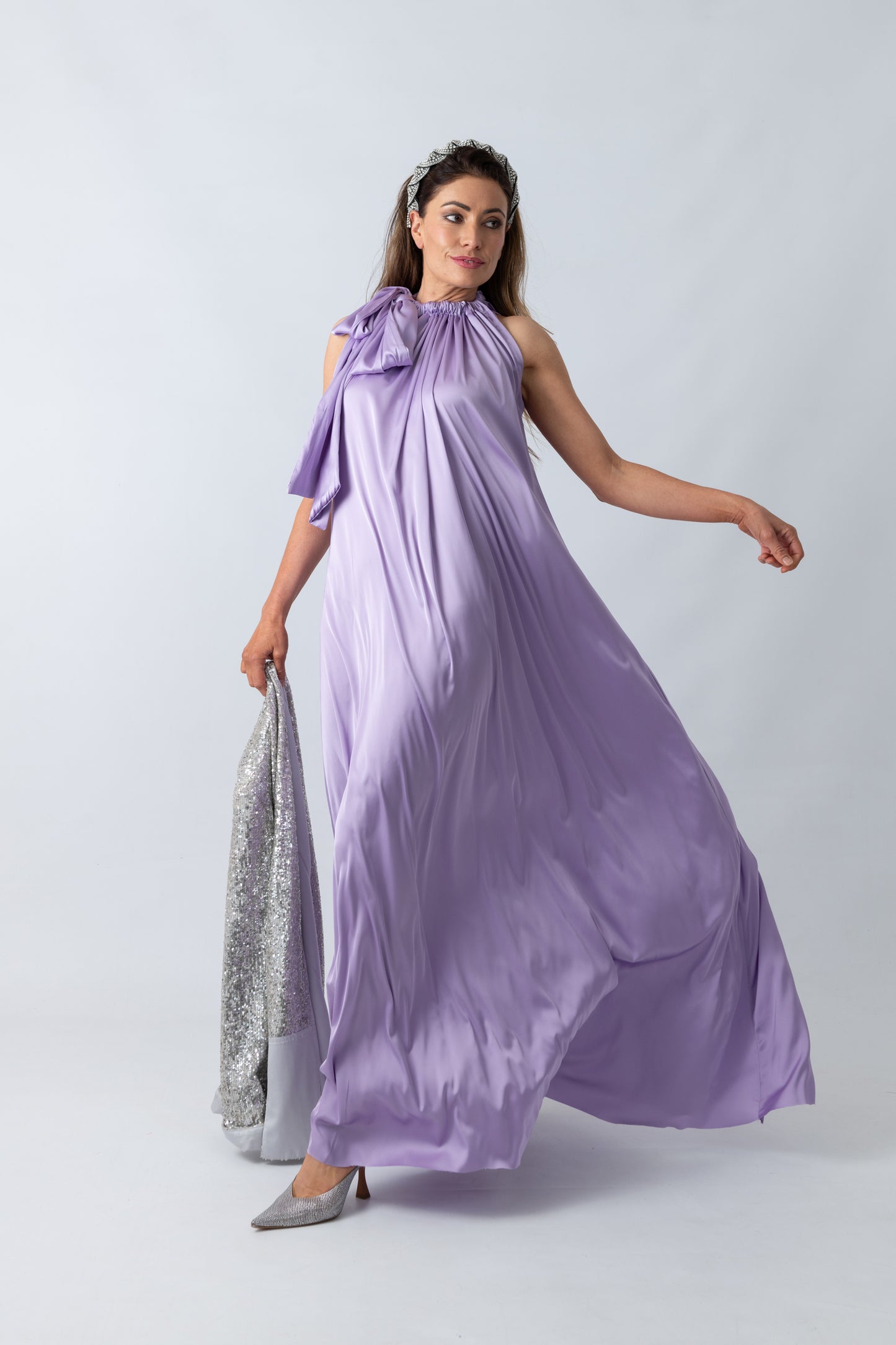 RIVERIA Satin Bow Dress