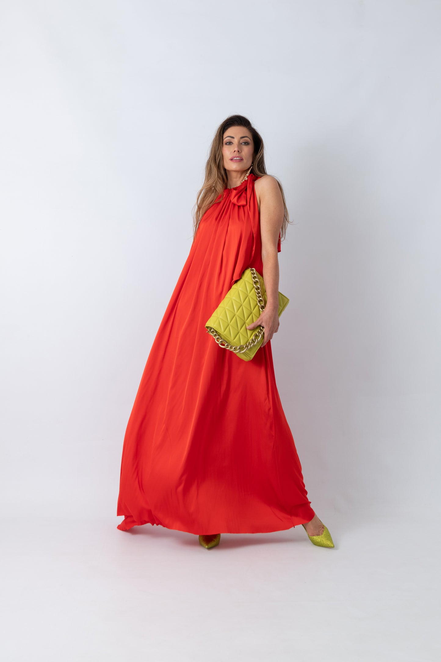 RIVERIA Satin Bow Dress