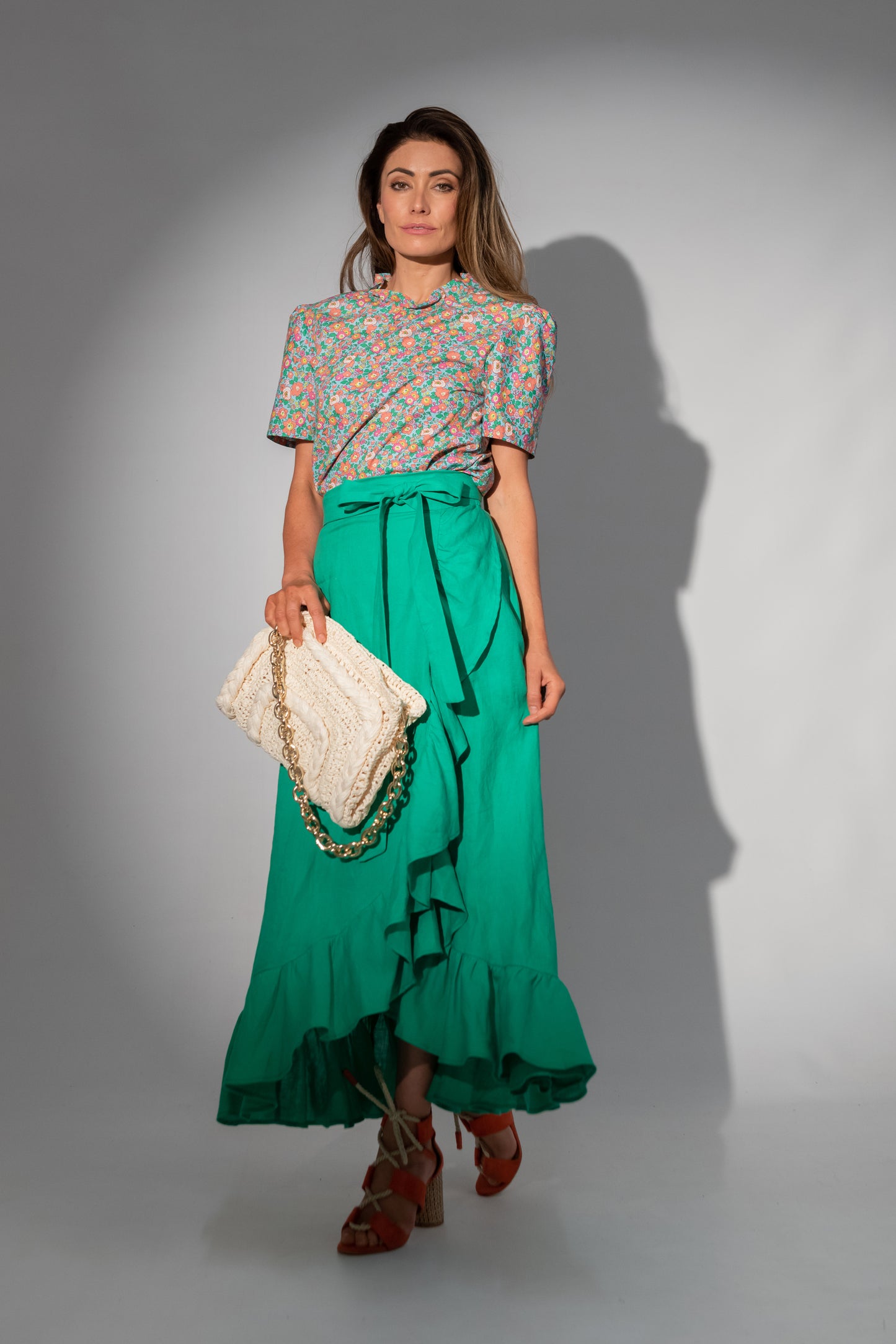 SINGAPORE Ruffle Neck Blouse