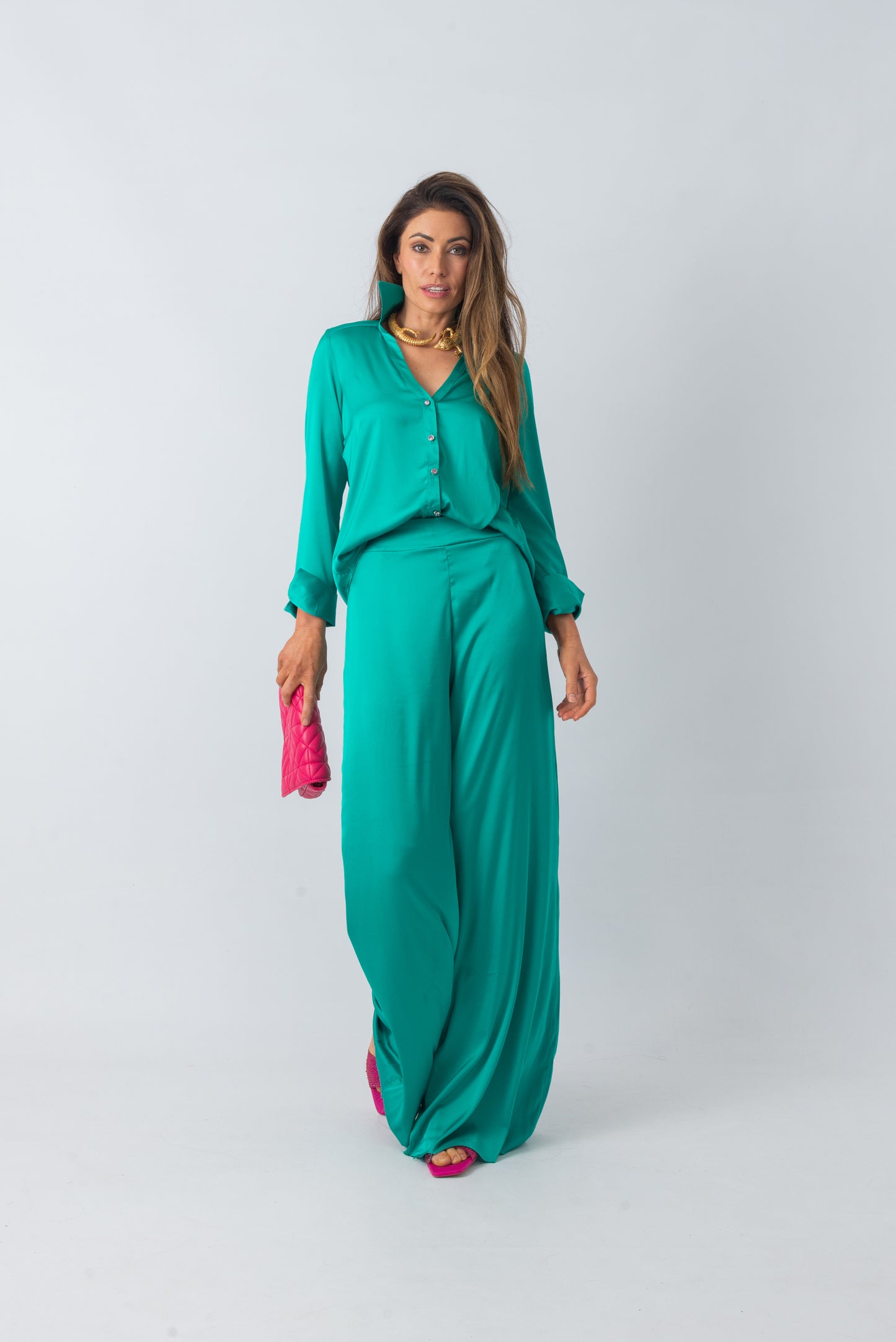 RIVERIA Satin Palazzo Pant