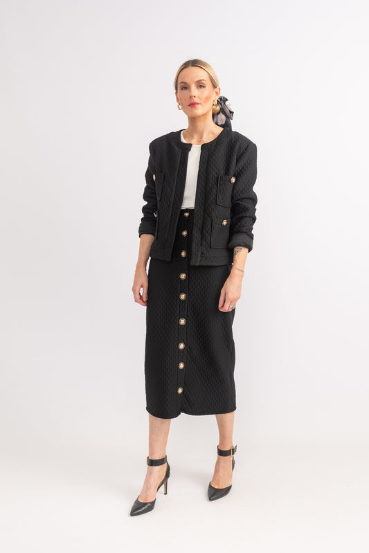 PARIS Button Through Straight Skirt