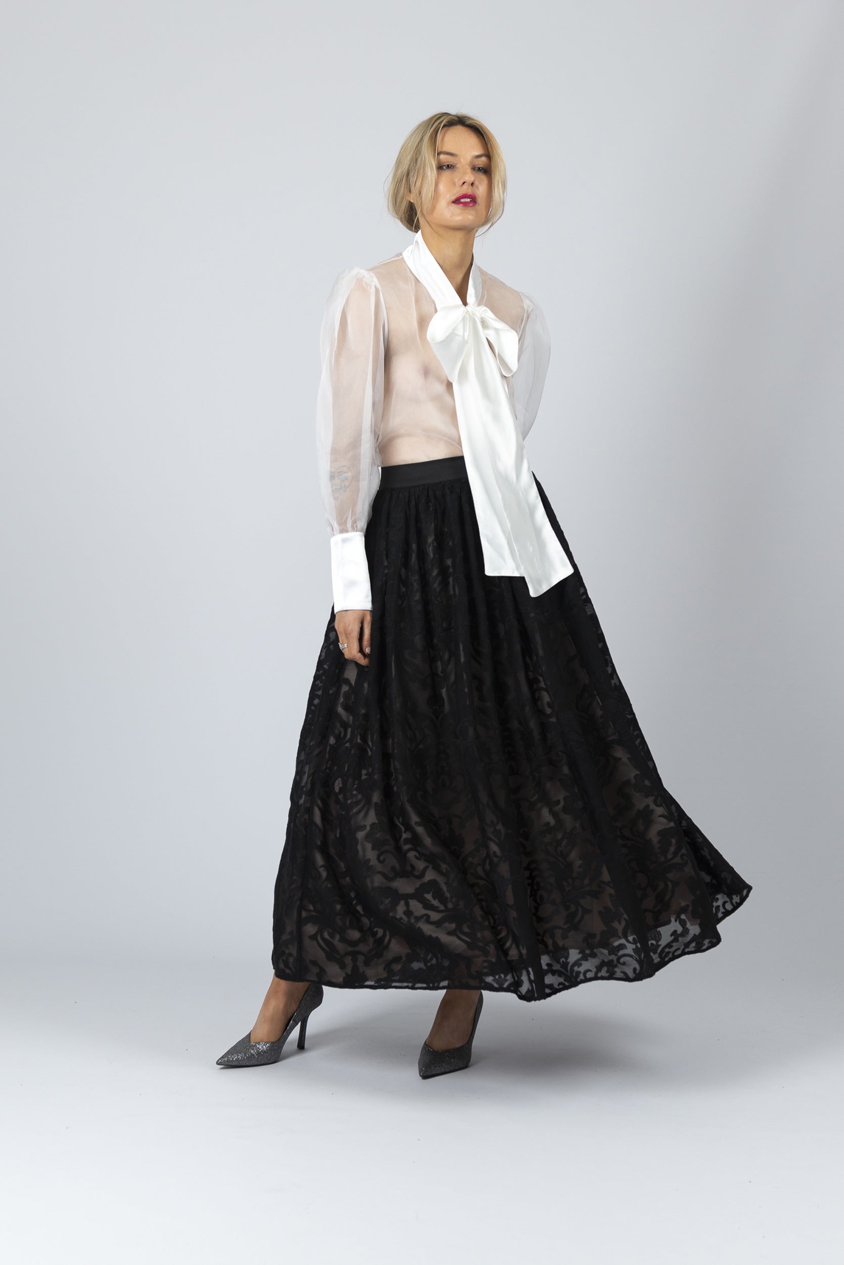 FULL SKIRT WITH BOWTIE LUXE AW23