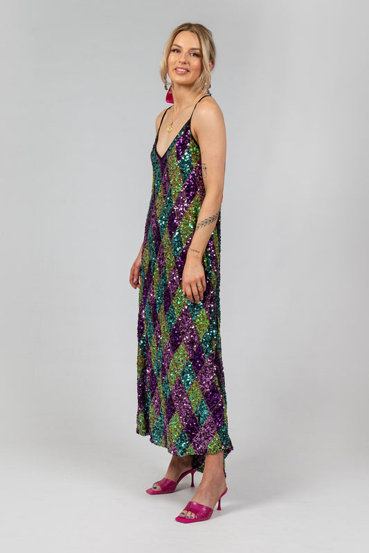 RIVERIA Sequin Camisole Dress